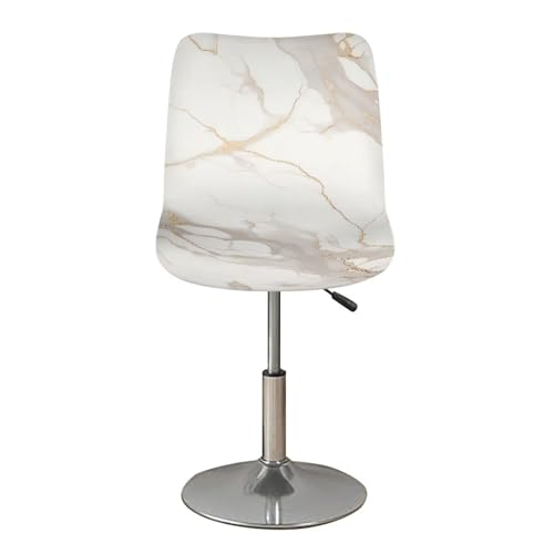 Image of Stretch Bar Stool Covers Set of 4,Stretch Removable Washable Bar Stool Chair Covers,Counter Height Chairs Cover for Kitchen Dining Room Cafe Furniture,White Marble Print