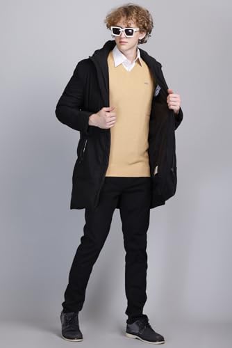 Image of V Neck Cotton Half Sweater for Man Winter Wear - Pullover Sweater for Men