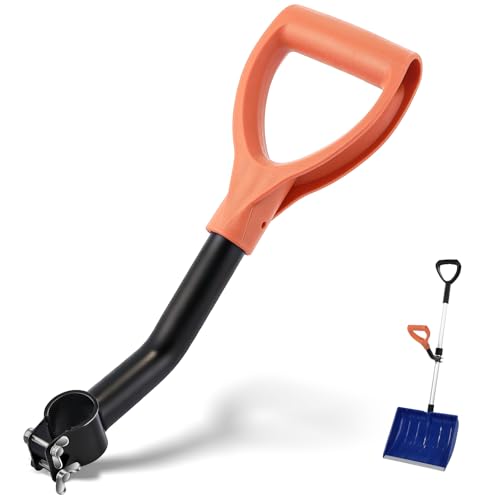 Upgraded Snow Shovel Handle, 11.7' Adjustable Shovel Handle Extension Reduces Bending, Ergonomic Attachment with Anti-Slip Grip for Winter Snow Removal, Weed Eater, Lawn Trimmer (1 Pack)
