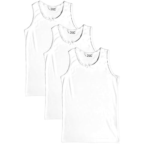 ZRWASKA 3 Pack Girls 100% Cotton Vests Cover