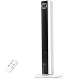 Antarctic Star Tower Fan Portable Floor Fans 85°Oscillating Fan Quiet Cooling 12H Timer Remote Control Standing Bladeless Electric 3 Wind Speeds 4 Modes Bedroom Office,35 inch, Black+White