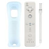 Lactivx Wii Remote Controller,Wireless Gesture Controller with Silicone Case and Wrist Strap for Wii Wii U Console (1 Pack, White)