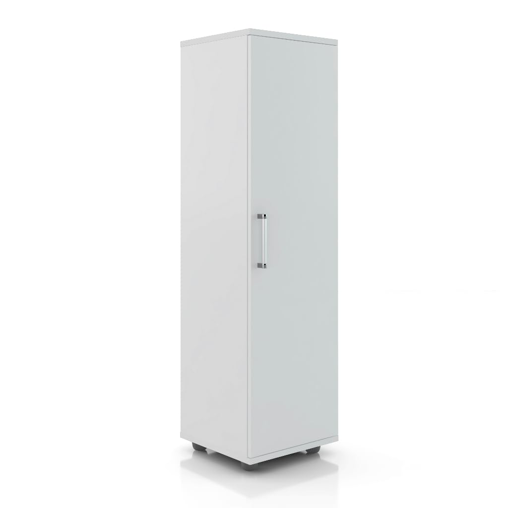 Multiuso para Cozinha Lavanderia Sapateira Armario 1 Porta 2 Prateleiras (Branco)