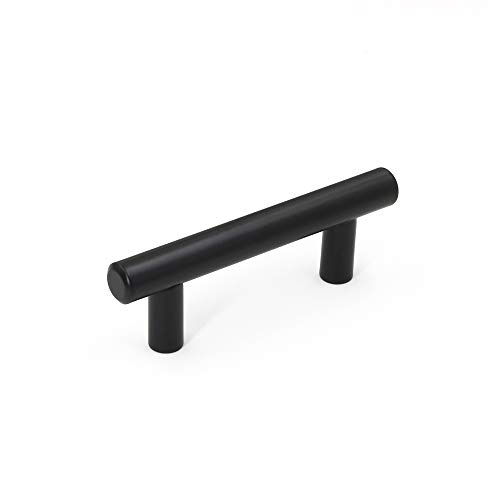 Preisvergleich Produktbild 10 Stück Möbelgriffe Schwarz Schrankgriffe Edelstahl Küchengriffe Schwarz Küchenschrank Türgriffe Küchenschranktürgriff LS201BK128 T Griffe für Küchenschränke, Schlafzimmer, Badezimmer BA64mm