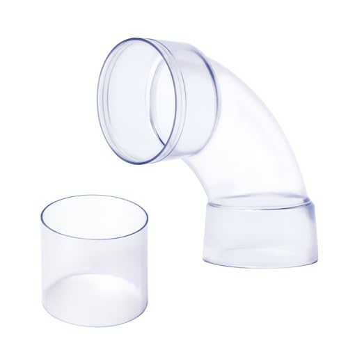 POWERTEC 70309 4 Inch ID 90 Degree Elbow for 4" OD Dust Collection Pipes, Adapters and Fittings with Splice for 4 Inch ID Dust Collection Hose Connector (Clear), 1 Set by POWERTEC - Used condition - US$7.99