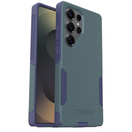 Image of OtterBox Samsung Galaxy S25 Ultra (Only) - Commuter Series Case - Harbor Storm (Green & Purple) - Slim & Tough - Pocket-Friendly - with Port Protection