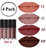 Matte Lipstick Set Bulk Liquid Makeup Lip Gloss Womens Glossier Stay On Lipgloss Long Lasting Colorstay Waterproof 4 Pcs Sets A