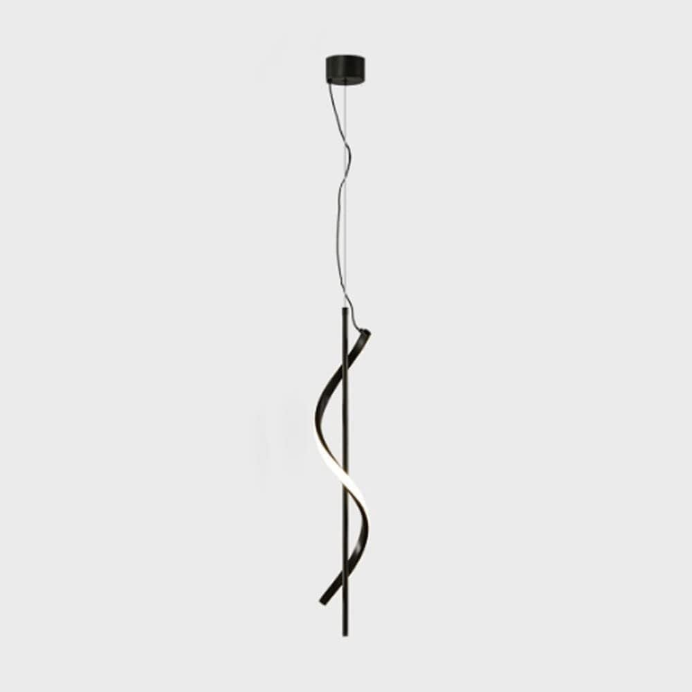 Lustre moderne noir pour escalier et chambre LED - 8