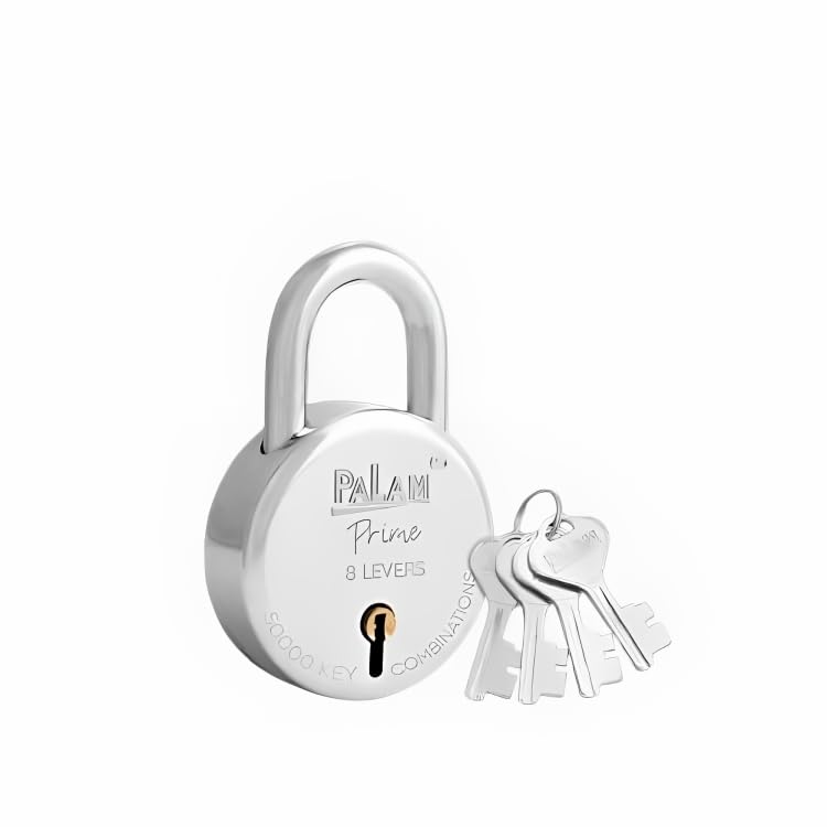 PALAM New Round Lock | Steel Body | Iron Liver | Double Locking | 4 Silver Keys | 1 Lock | Made in India (B0CG1Q9CLH) Amazon Price History, Amazon Price Tracker