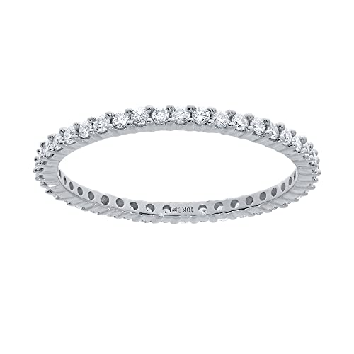 La Joya 1/3-1 CT TW Certified Lab Created Diamond Eternity Band for Women | Sparkling 10k Solid Gold Anniversary Bands, Stackable Bands, and Diamond Wedding Rings for Women