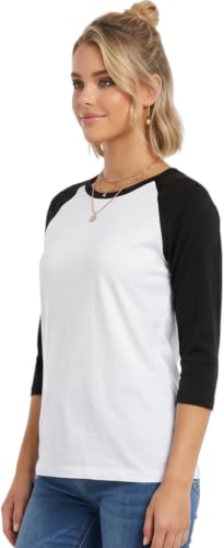 Image of ToBeInStyle Women's Classic Two Color Cotton Baseball T-Shirts
