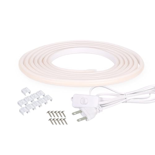 Image of AC 110V LED Lights 32.8 ft, Outdoor LED Strip Lights Waterproof IP67 Cuttable Flexible COB LED Light Strip 320LEDs 4000K White Super Bright Lighting for Bedroom Kitchen Under Cabinet Lights