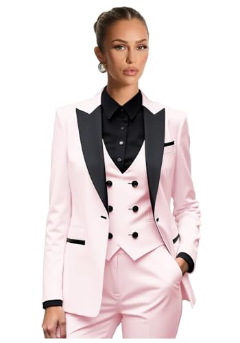 Formal Suits for Women 3 Piece Double Breasted Womens Suit Business Casual Peak Lapel Pant Suits for Women3