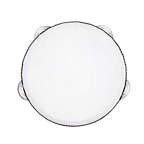 Hand Held Tambourine Drum 6 inch Bell Birch Metal Jingles Percussion Gift Musical Educational Toy Instrument for KTV Party Kids Games (6 inch)