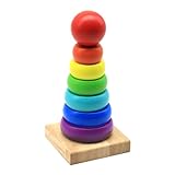 Apprentissage précoce Montessori : Encourage l'exploration pratique pour développer la reconnaissance des couleurs, le séquencement des tailles et les compétences de comptage de base à travers un jeu de superposition intuitif.