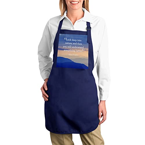 Tablier cuisine premium navy cadeau idéal Albert Einstein citation - 2