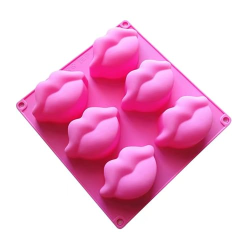 Silikon-Kuchenform mit 6 Lippen, Silikon-Kuchenform, Valentinstag, Schokoladenform, Backform, Eiswürfel, Gipsform, 1 Stück