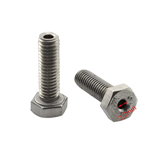 Image of 2pcs Cylindrical Hollow External Hexagon Screw 304 Stainless Steel Lamp Threading Screws Through Hole Bolt M5x16