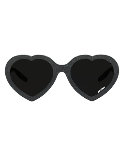 Pit Viper The Admirer Heart Shaped Sunglasses (Black with HDPV Polarized Smoke Lens)