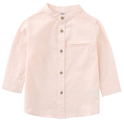 Image of MOMOLAND Little Big Boys Long Sleeve Woven Cotton Button Down Linen Design Shirt Solid Printed
