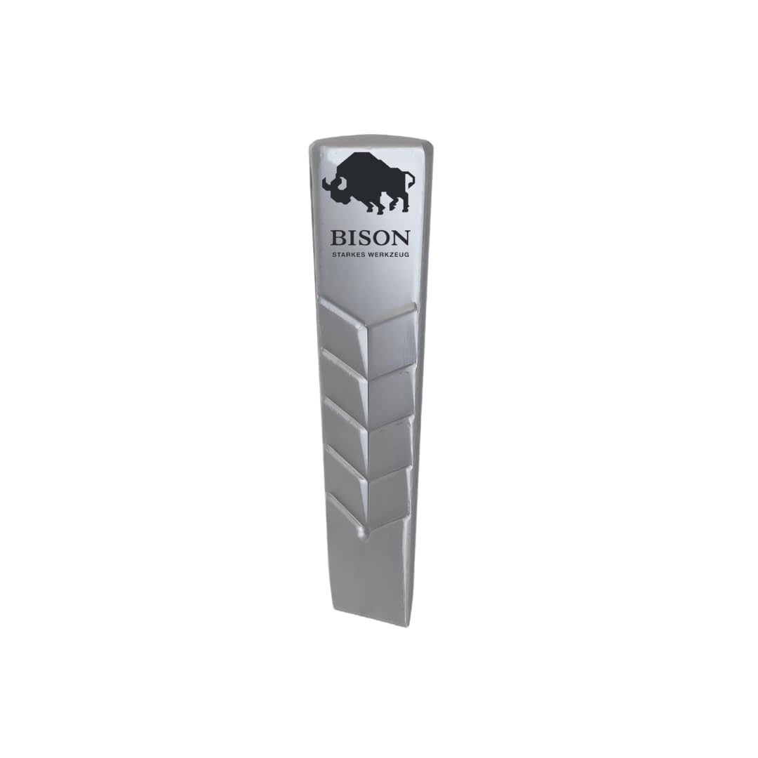 Bison Drehspaltkeil I Aluminium 800g I Hochwertiger Spaltkeil aus Aluminium geschmiedet I Gedrehte Keilform mit Führungsrippen & Oberflächenprofil
