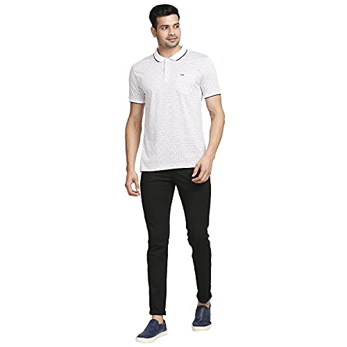 Image of Colorplus Men's Pure Cotton Print Pattern Tailored Fit Polo Neck Half Sleeve Casual T-Shirt