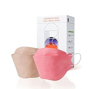 Haenaon Edge KF94 Face Mask, 4 Layers Disposable Color Face Mask Made in Korea (Multi-Color) [50 Pack individually Wrapped]