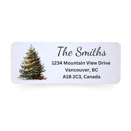 Set of 150 Self Adhesive Personalized Christmas Return Address Labels