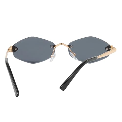 Fashion Small Polygonal Sunglasses for Women Luxury Brown Rhombus Glasses Woman Vintage Metal Shades4