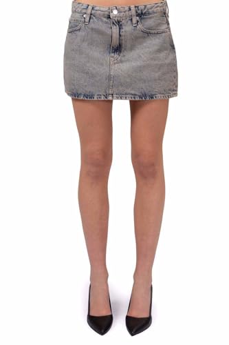 Calvin Klein Jeans – Minifalda de mujer con etiqueta de logotipo, turquesa, 27