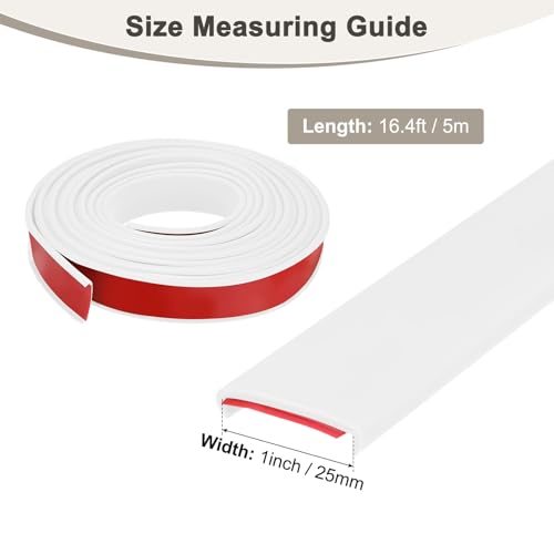 Protector de borde flexible autoadhesivo TPE M METERXITY en forma de U blanco para estantes 4