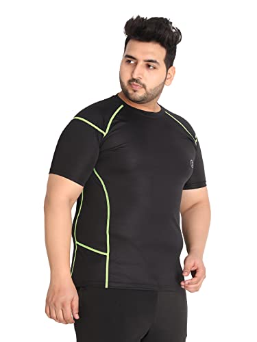 Image of CHKOKKO Men's Polyester Regular Fit Solid Sports T-Shirt