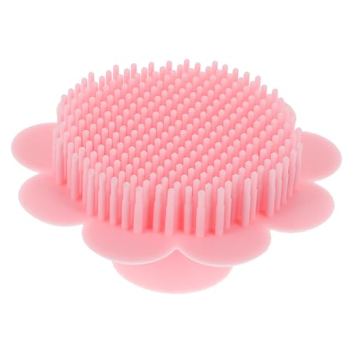 GLEAVI Cepillo de Silicona para Lavar Cabello de Ñiño Masajeador Suave para Cuero Cabelludo Cepillo Portátil Color Rosa para Baño Infantil Herramienta Segura y Fácil de Usar