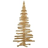 vidaXL Alberi di Natale Marrone 180 cm Legno di Pino massello, Salotto Moderno, Albero di Natale Artificiale, Decorazioni Festive, Rami Regolabili, Minimalista in Legno di Pino