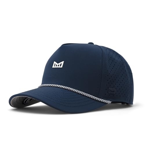 melin Odysea Rope Bulls Icon Hydro Navy Trucker and Rope Hat Performance Hat for Men & Women Water-Resistant Fitted Baseball Cap Small