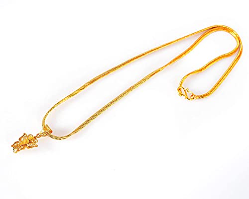 Image of Handicraft Kottage 1gm 22Ct Gold Plated chain with Pendant | latest & Stylish Celebrity Inspired Chain /Necklace /Jewellery Set /Fashion jewellery for Men, Women Boys Girls
