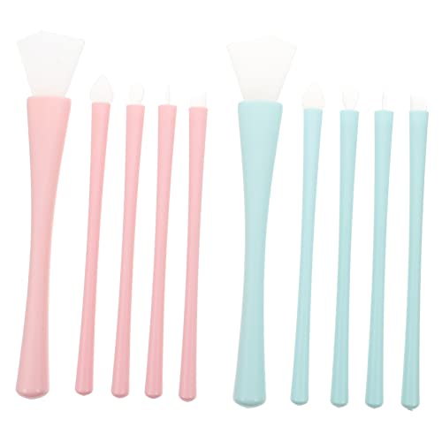 Beaupretty 2 Juegos De Brochas De Maquillaje De Silicona Aplicadores De Sombras De Ojos Delineador Corrector Aplicador De Maquillaje De Ojos Brocha De Maquillaje De Labios Aplicador De