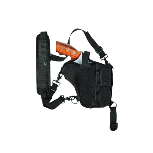Crossfire The Kodiak Revolver Chest Mounted Shoulder Holster for Men & Women - Durable Stable Comfortable Adjustable Right-Handed Gun Holster with Magazine Pouch for Everyday Carry - 4" Medium Frame - Crossfire