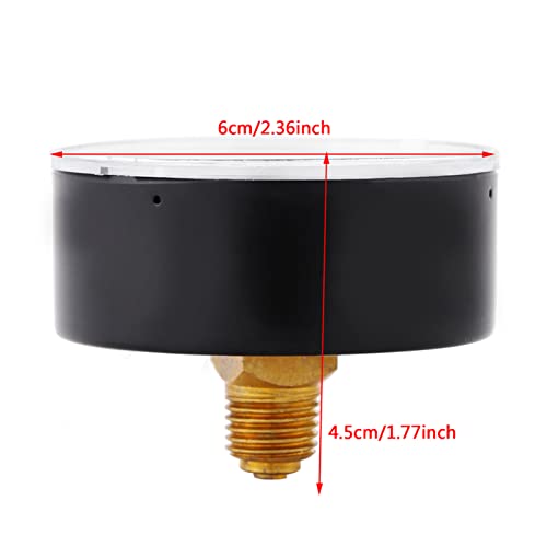Manometer 1 st Mini Hoge Precisie Manometer voor Brandstof Luchtolie Vloeibare Water 0-6 bar 1/4 "NPT Draad - Image 6