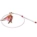 Washranp Bâton De Plume Interactif Fil d'acier Pliable Chats Teaser Bâton Jouet Interactif pour Loisirs Chats Accessoires Brun