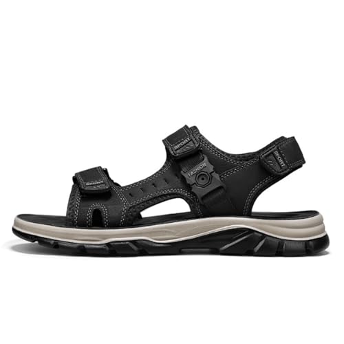 Fashion Men's Hiking Open-Toe Sandals, Breathable Classics Real Leather Sports Sandals, Outdoor Backpacking Beach Shoes