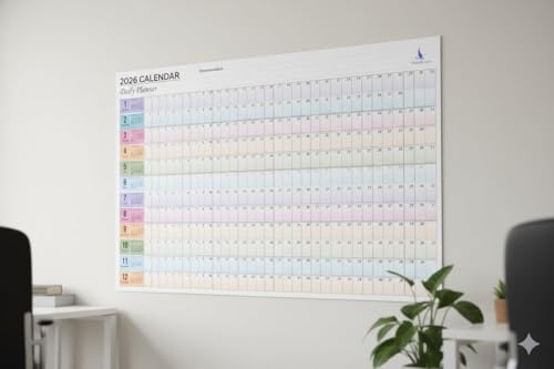 Image of Thinkcrafts 2026 Wall Calendar with stikar Planner, Large 29.5 x 19.5 Inch, 12-Month Yearly Calendar, Home Office Organization plannar (white, 20x30 inches)