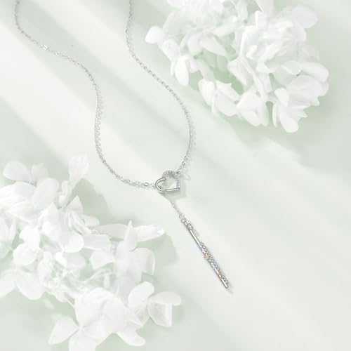 Flute Gifts Sterling Silver Flute Heart Y-Necklace Flute Jewelry for Women and Flute Lovers3