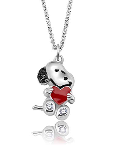 CRISLU Peanuts Snoopy's Love Necklace - Silver Color