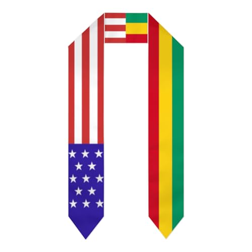 Guinea Guinean America Flag Graduation Stole Shawl Sash for Men Women Unisex Adult Double Sided Lightweight Scarf Class of 2025 Graduate Gift for Study Aboard International Students