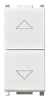 Pulsante Doppio Tasto Saliscendi 1P+1P 16A Bianco Compatibile Vimar Plana