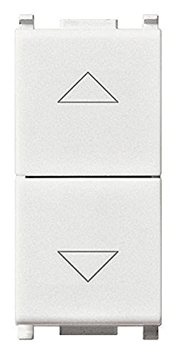 Pulsante Doppio Tasto Saliscendi 1P+1P 16A Bianco Compatibile Vimar Plana