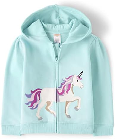 Gymboree,and Toddler Long Sleeve Hoodie Sweatshirt,Sky Blue Unicorn,8