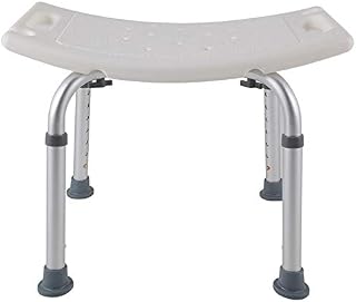 LZQ Shower Stool, Height Adjustable, 38-53 cm Bathroom Chair, Shower Chair, Non-Slip Bath Seat Made of Aluminium and Plastic for the Elderly, Pregnant Women