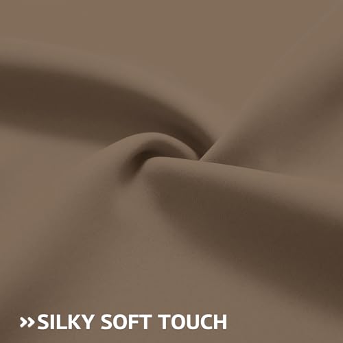 Image of COSVIYA Grommet Room Darkening Khaki Curtains 84 inch Long for Bedroom | Light Blocking Insulated Thermal Curtains for Living Room, Blackout Thick Polyester Window Drapes,52x84 inches, 2 Panels